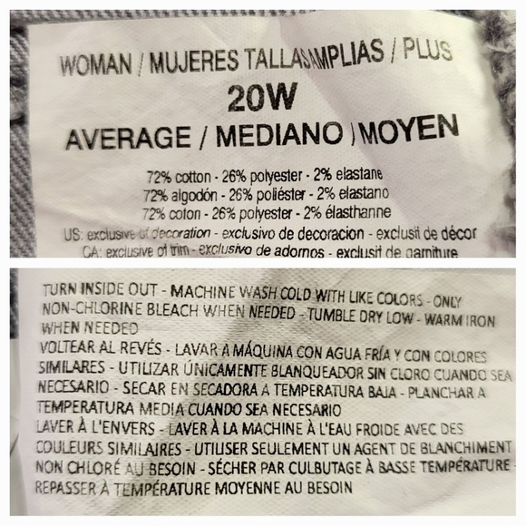 BANDOLINO Jeans Mandie Straight Leg Stretch Gray Denim - Plus Size 20W - Picture 6 of 7